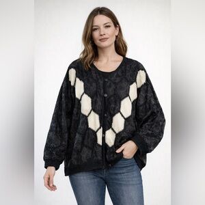 VTG Talk of the Walk Patchwork Leather Jacket | Black Snakeskin Statement Coat